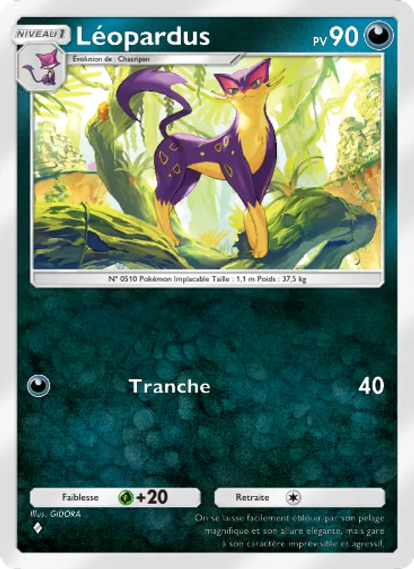 Carte Pokémon Léopardus 052/68 de l'extension L’Île Fabuleuse