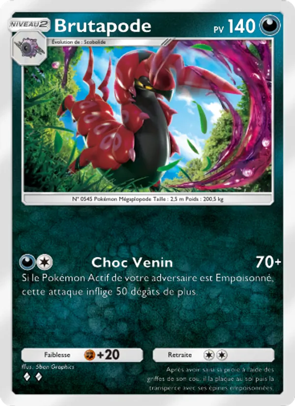 Carte Pokémon Brutapode 055/68 de l'extension L’Île Fabuleuse