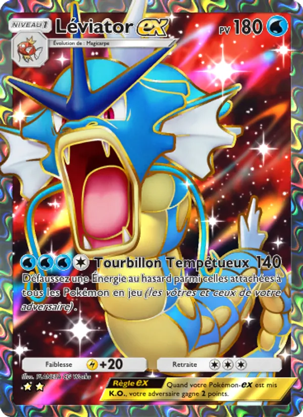 Carte Pokémon Léviator-ex 076/68 de l'extension L’Île Fabuleuse