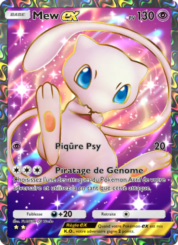 Carte Pokémon Mew-ex 077/68 de l'extension L’Île Fabuleuse