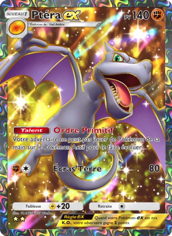 Carte Pokémon Ptéra-ex 078/68 de l'extension L’Île Fabuleuse