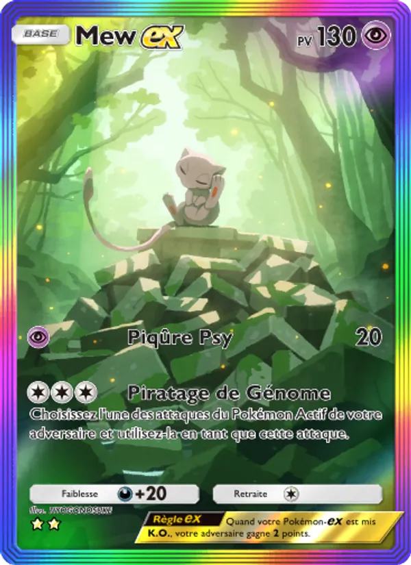 Carte Pokémon Mew-ex 083/68 de l'extension L’Île Fabuleuse