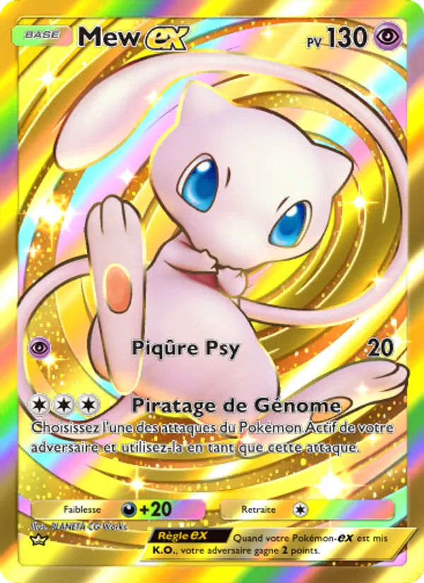 Carte Pokémon Mew-ex 086/68 de l'extension L’Île Fabuleuse