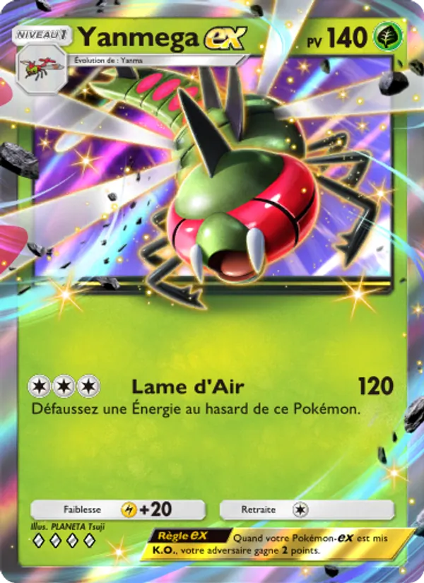 Carte Pokémon Yanmega-ex 007/140 de l'extension Choc Spatio-Temporel