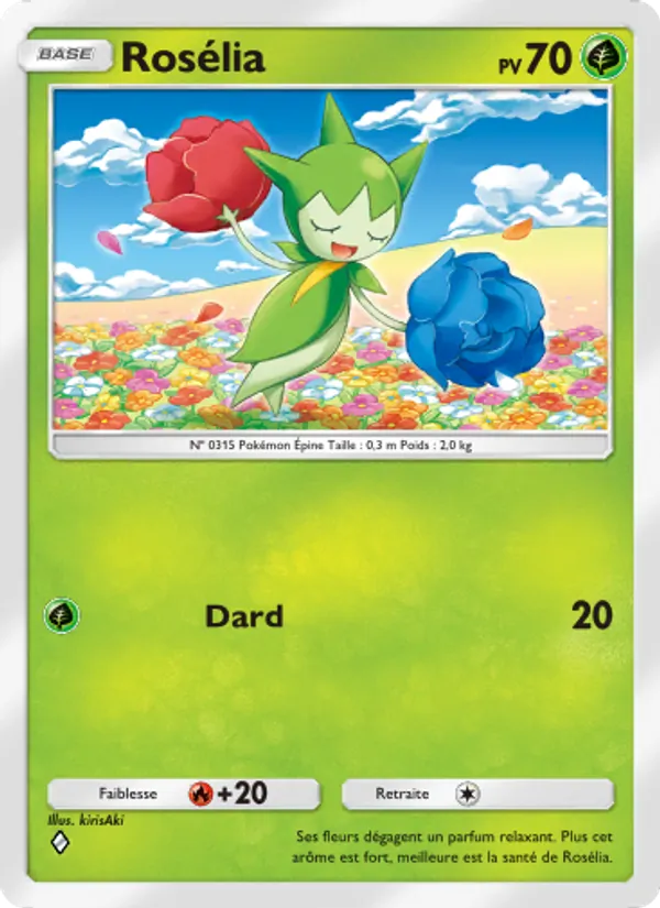 Carte Pokémon Rosélia 008/140 de l'extension Choc Spatio-Temporel