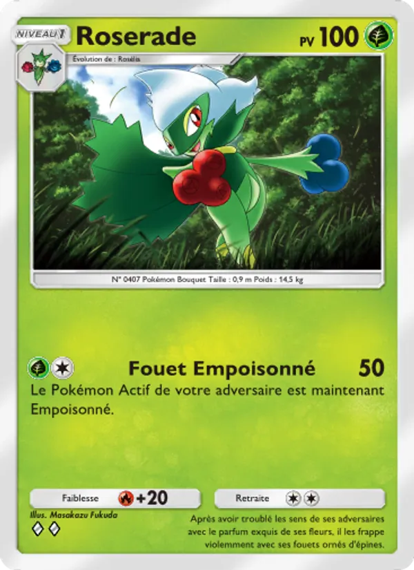 Carte Pokémon Roserade 009/140 de l'extension Choc Spatio-Temporel