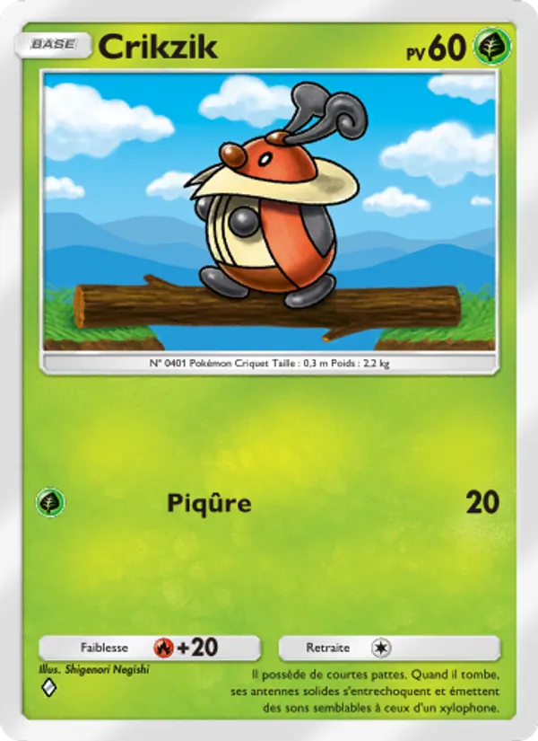 Carte Pokémon Crikzik 013/140 de l'extension Choc Spatio-Temporel