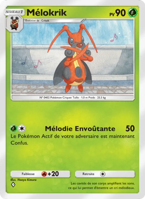 Carte Pokémon Mélokrik 014/140 de l'extension Choc Spatio-Temporel