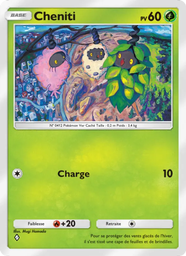 Carte Pokémon Cheniti 015/140 de l'extension Choc Spatio-Temporel