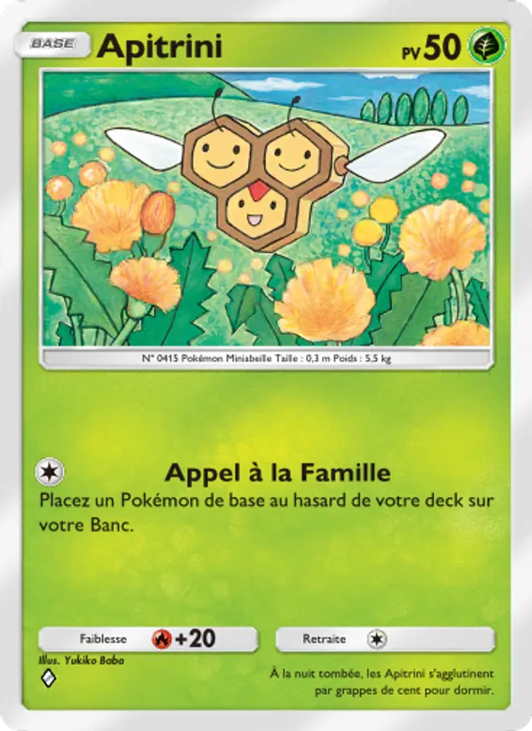 Carte Pokémon Apitrini 017/140 de l'extension Choc Spatio-Temporel