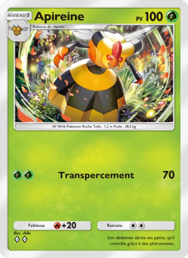 Carte Pokémon Apireine 018/140 de l'extension Choc Spatio-Temporel