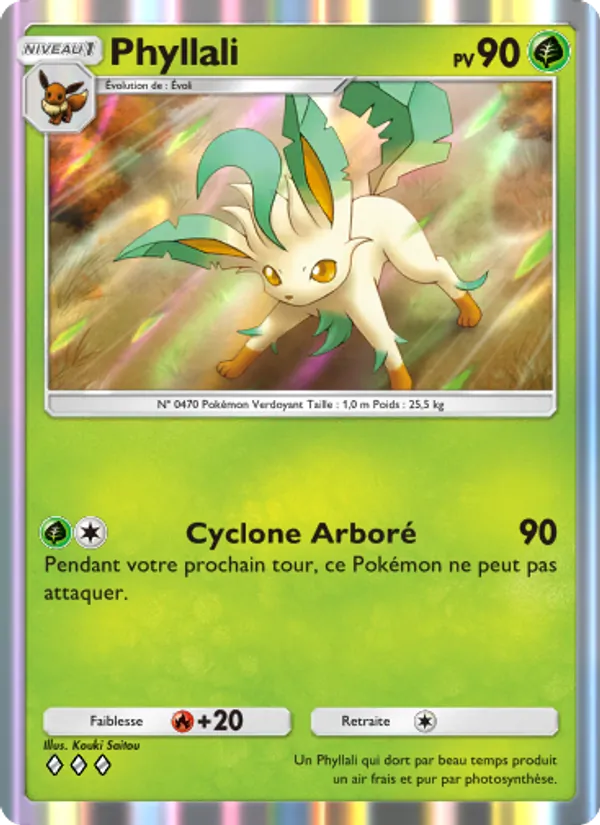 Carte Pokémon Phyllali 020/140 de l'extension Choc Spatio-Temporel