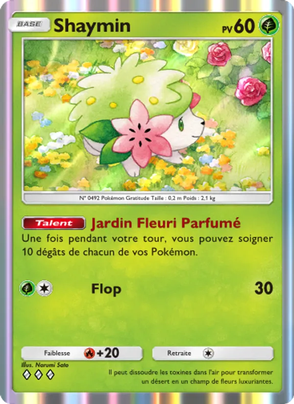 Carte Pokémon Shaymin 022/140 de l'extension Choc Spatio-Temporel