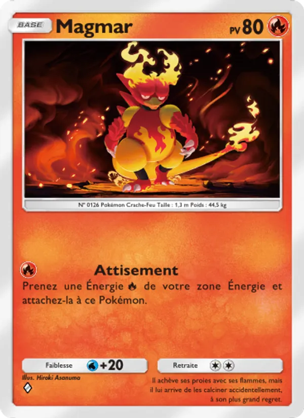 Carte Pokémon Magmar 023/140 de l'extension Choc Spatio-Temporel