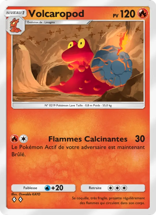 Carte Pokémon Volcaropod 026/140 de l'extension Choc Spatio-Temporel