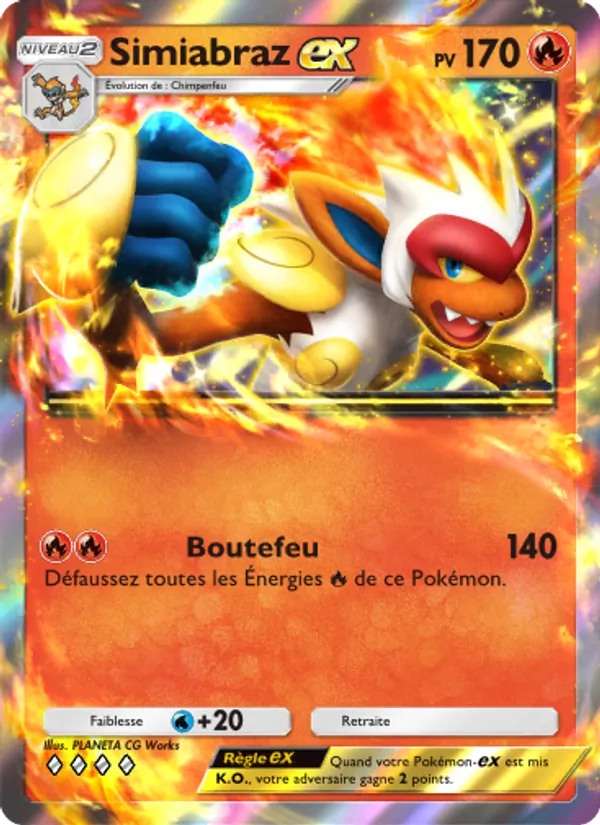 Carte Pokémon Simiabraz-ex 029/140 de l'extension Choc Spatio-Temporel