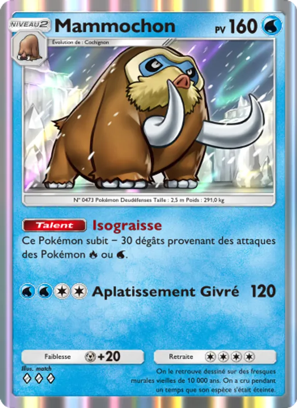 Carte Pokémon Mammochon 033/140 de l'extension Choc Spatio-Temporel