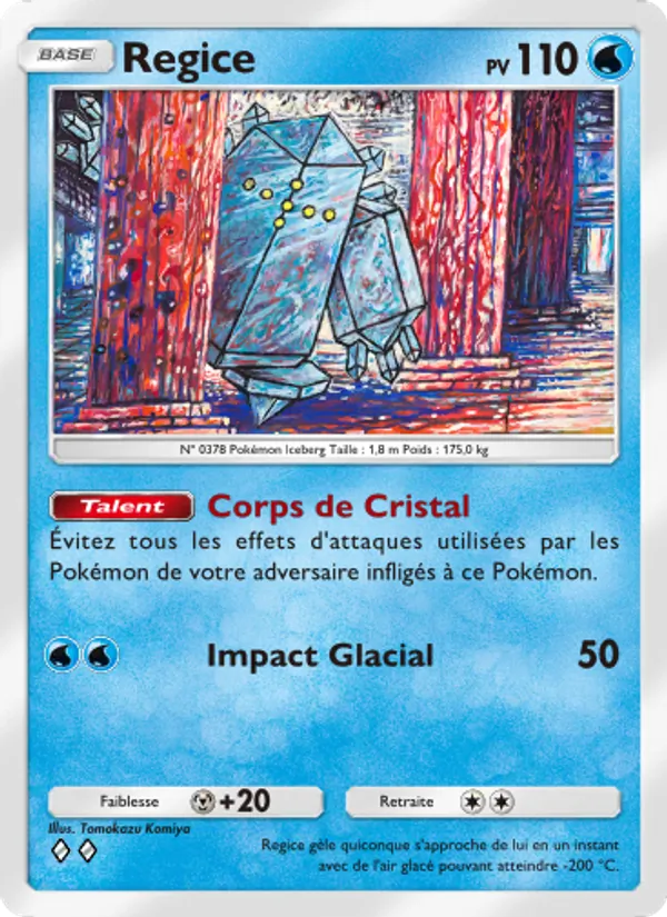 Carte Pokémon Regice 034/140 de l'extension Choc Spatio-Temporel