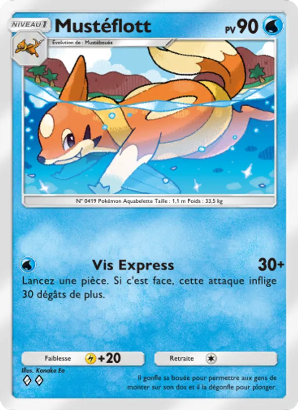 Carte Pokémon Mustéflott 039/140 de l'extension Choc Spatio-Temporel