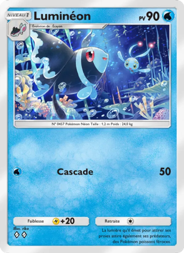 Carte Pokémon Luminéon 043/140 de l'extension Choc Spatio-Temporel