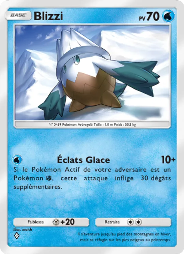 Carte Pokémon Blizzi 044/140 de l'extension Choc Spatio-Temporel