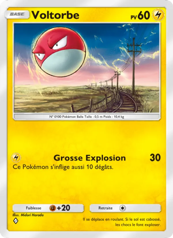 Carte Pokémon Voltorbe 054/140 de l'extension Choc Spatio-Temporel