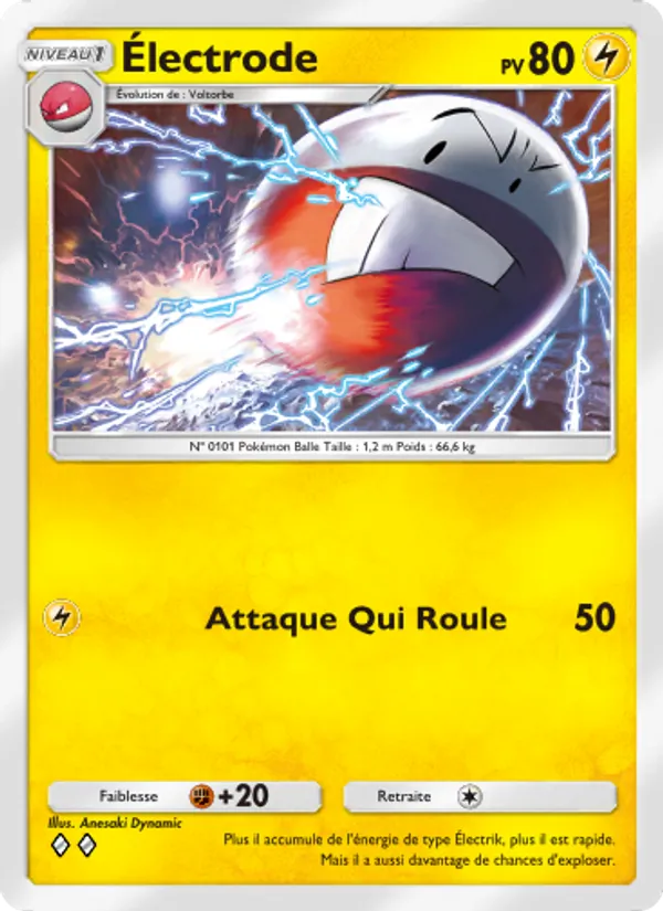 Carte Pokémon Électrode 055/140 de l'extension Choc Spatio-Temporel