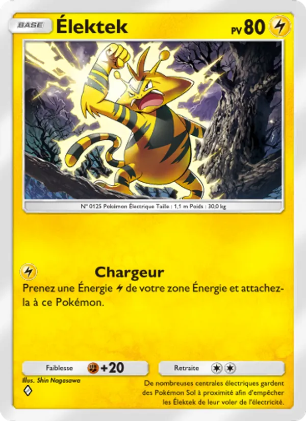 Carte Pokémon Élektek 056/140 de l'extension Choc Spatio-Temporel