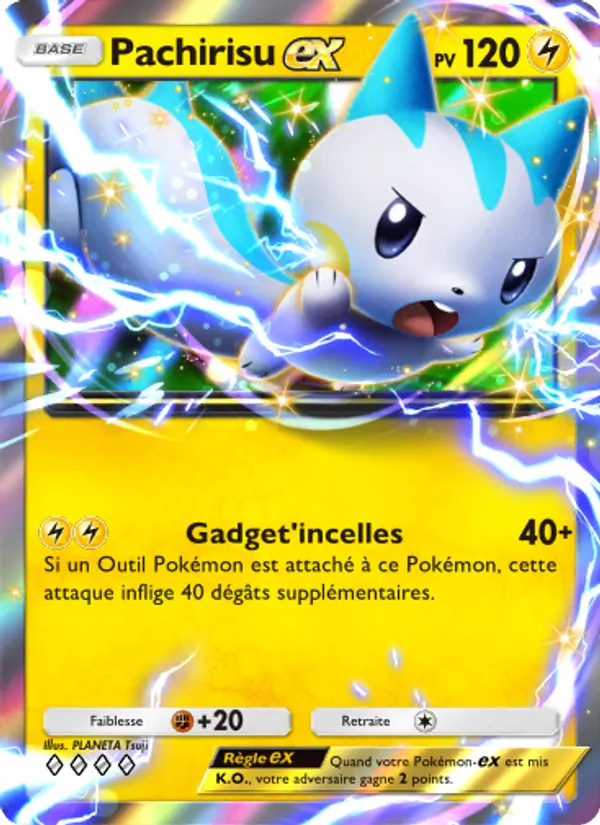 Carte Pokémon Pachirisu-ex 061/140 de l'extension Choc Spatio-Temporel