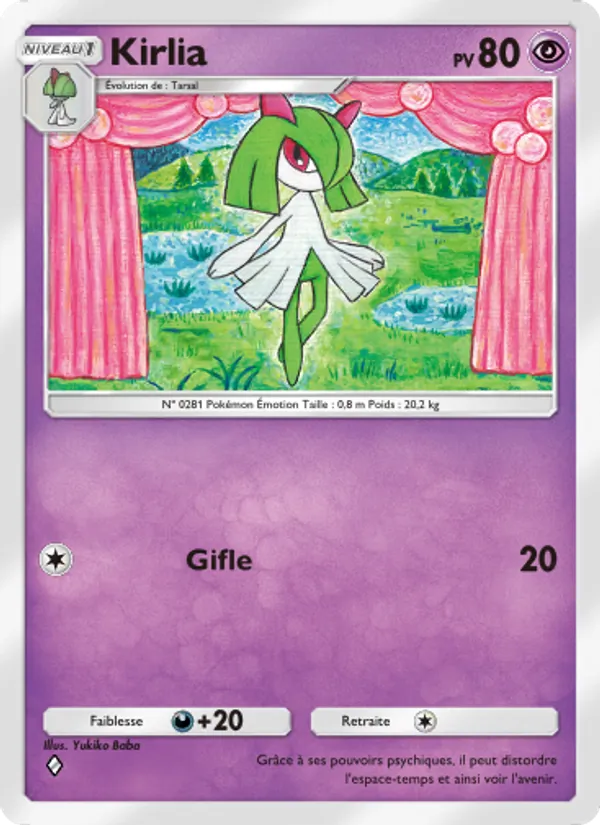 Carte Pokémon Kirlia 069/140 de l'extension Choc Spatio-Temporel