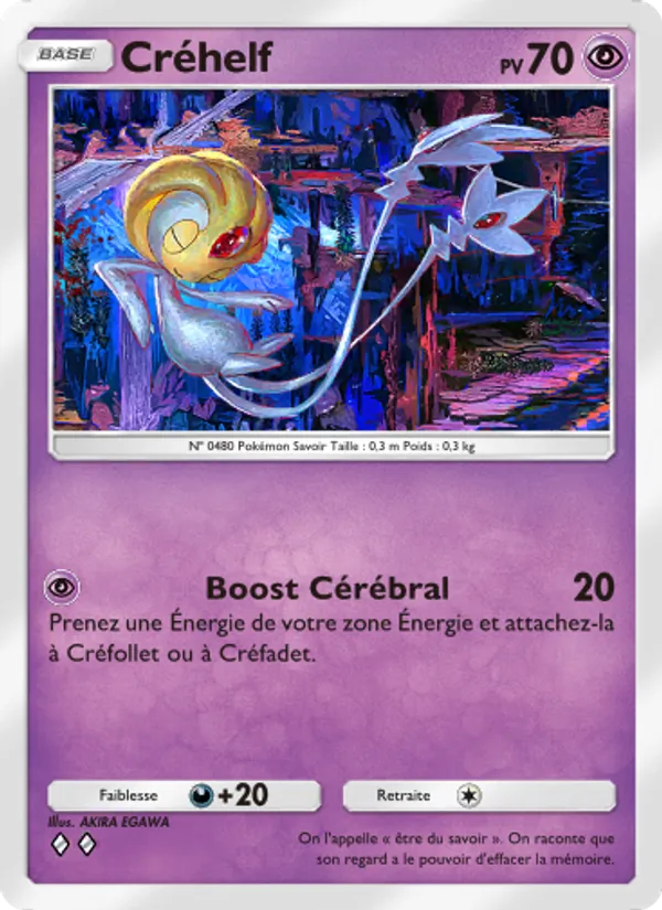 Carte Pokémon Créhelf 075/140 de l'extension Choc Spatio-Temporel
