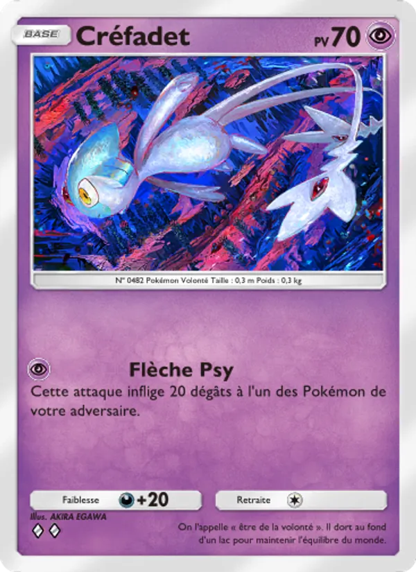 Carte Pokémon Créfadet 077/140 de l'extension Choc Spatio-Temporel
