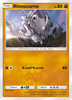 Carte Pokémon Rhinocorne 080 — Choc Spatio-Temporel