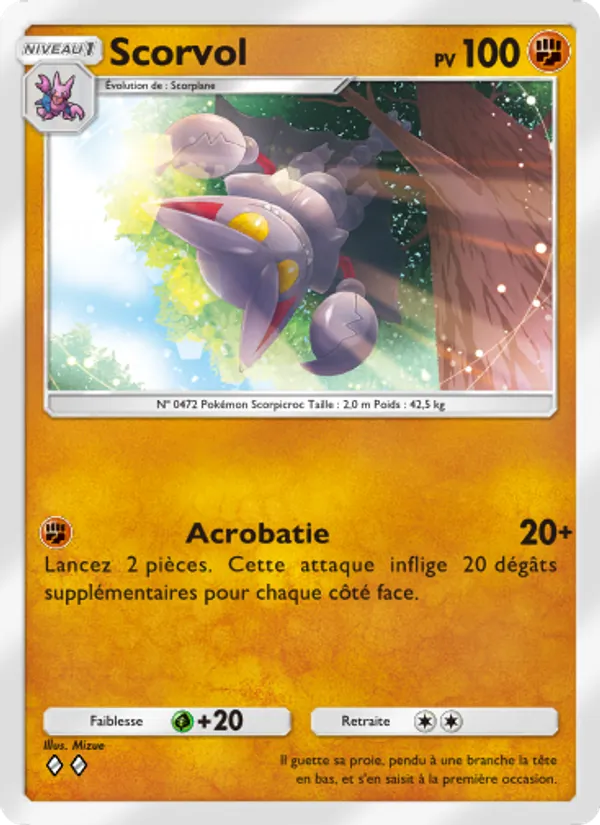 Carte Pokémon Scorvol 084/140 de l'extension Choc Spatio-Temporel