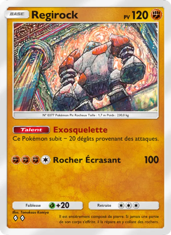 Carte Pokémon Regirock 087/140 de l'extension Choc Spatio-Temporel