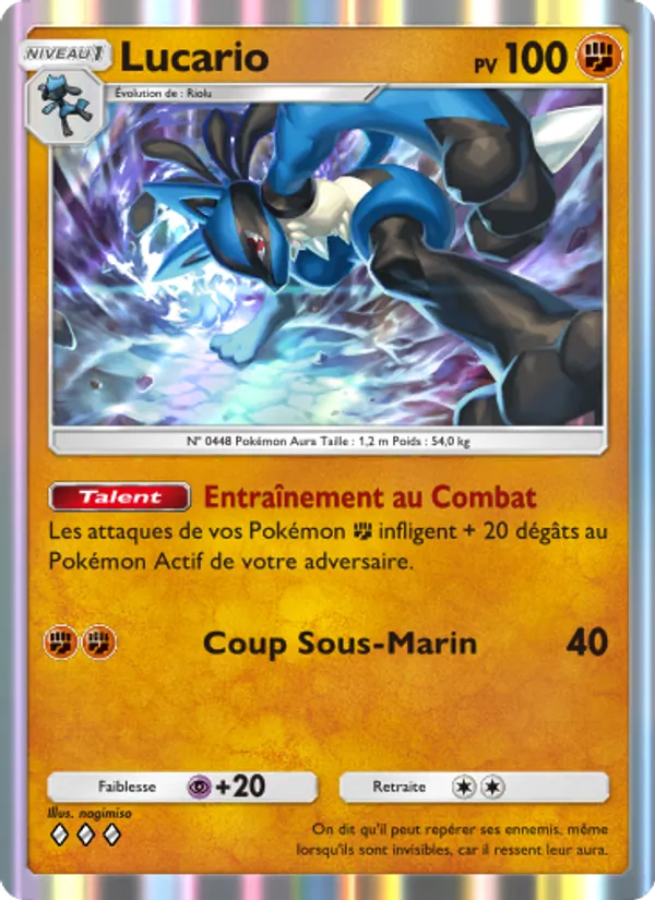Carte Pokémon Lucario 092/140 de l'extension Choc Spatio-Temporel