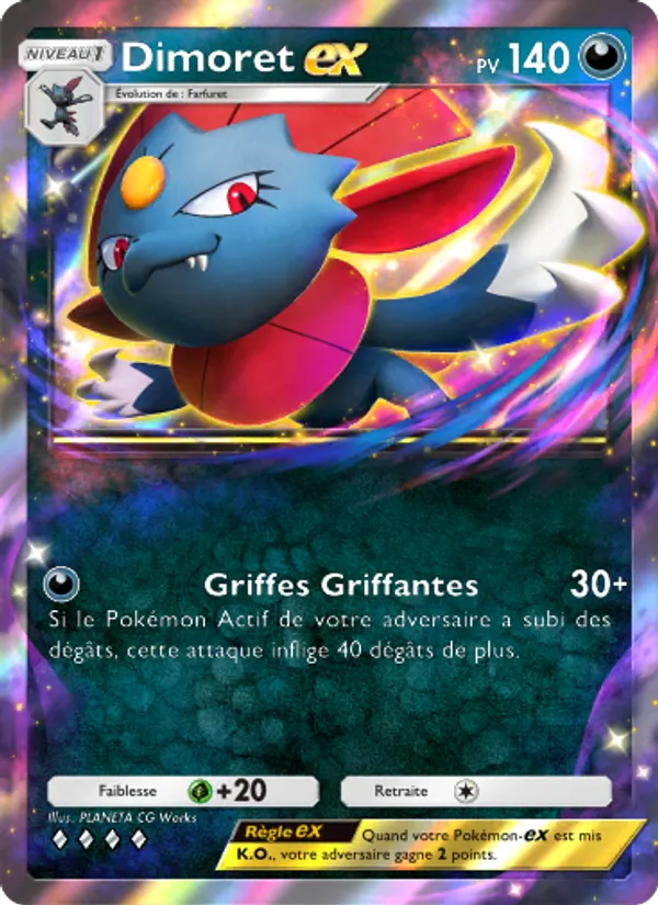 Carte Pokémon Dimoret-ex 099/140 de l'extension Choc Spatio-Temporel