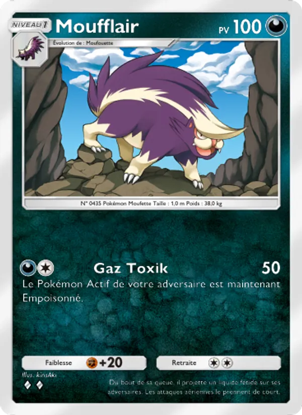 Carte Pokémon Moufflair 103/140 de l'extension Choc Spatio-Temporel