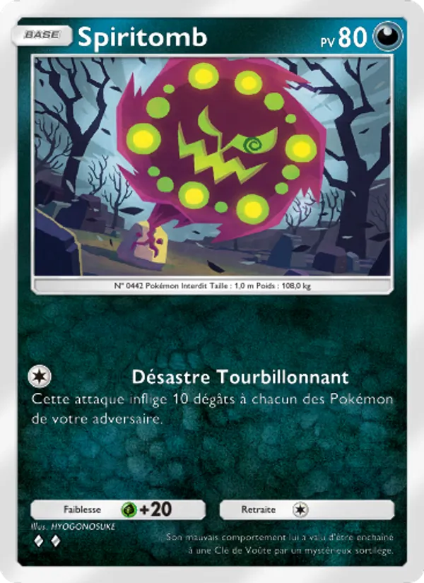 Carte Pokémon Spiritomb 104/140 de l'extension Choc Spatio-Temporel