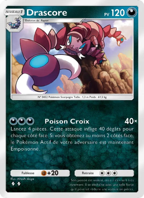 Carte Pokémon Drascore 106/140 de l'extension Choc Spatio-Temporel