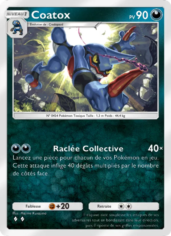 Carte Pokémon Coatox 108/140 de l'extension Choc Spatio-Temporel