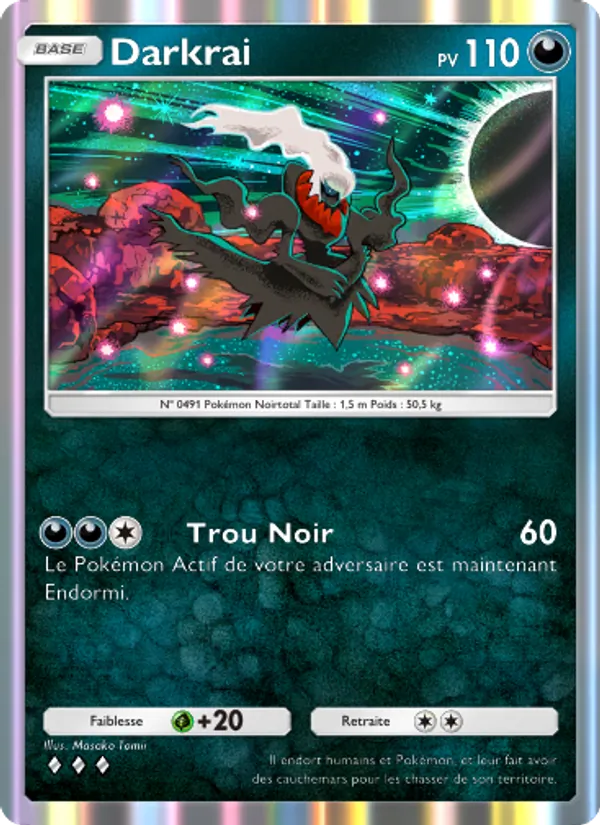 Carte Pokémon Darkrai 109/140 de l'extension Choc Spatio-Temporel