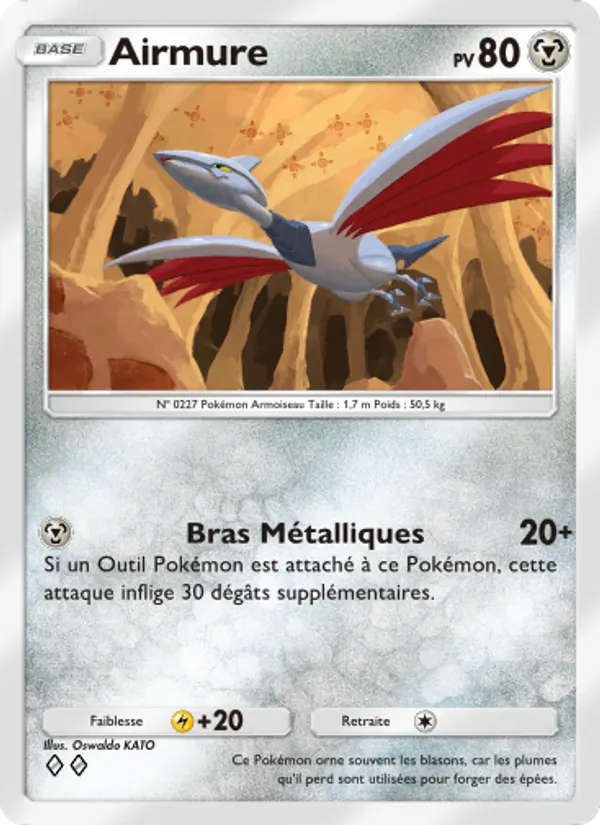 Carte Pokémon Airmure 111/140 de l'extension Choc Spatio-Temporel