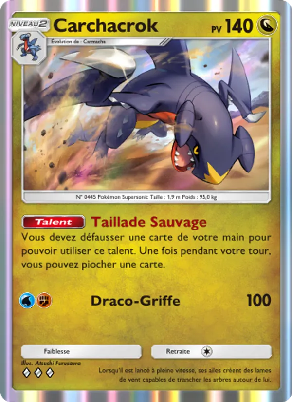 Carte Pokémon Carchacrok 123/140 de l'extension Choc Spatio-Temporel