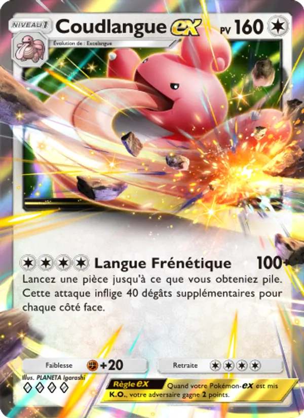 Carte Pokémon Coudlangue-ex 125/140 de l'extension Choc Spatio-Temporel