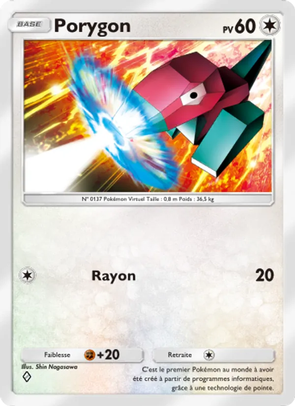 Carte Pokémon Porygon 127/140 de l'extension Choc Spatio-Temporel
