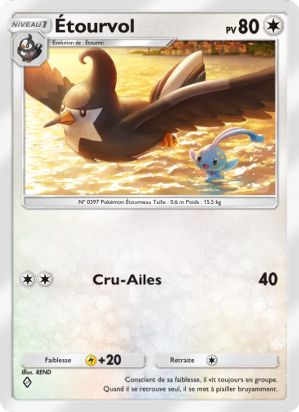 Carte Pokémon Étourvol 133/140 de l'extension Choc Spatio-Temporel