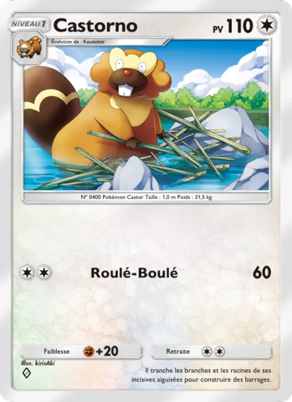 Carte Pokémon Castorno 136/140 de l'extension Choc Spatio-Temporel