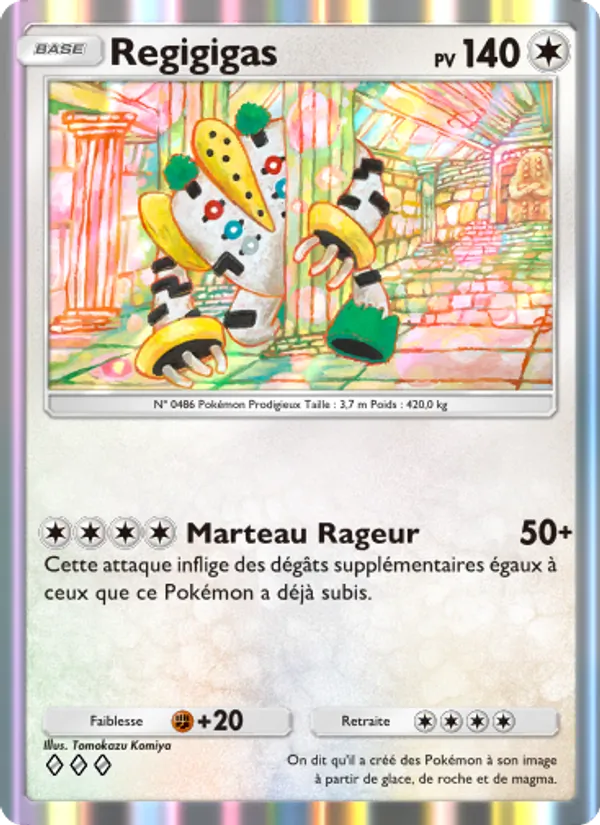 Carte Pokémon Regigigas 143/140 de l'extension Choc Spatio-Temporel