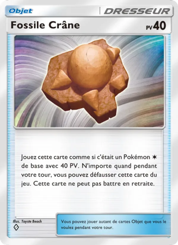 Carte Pokémon Fossile Crâne 144/140 de l'extension Choc Spatio-Temporel